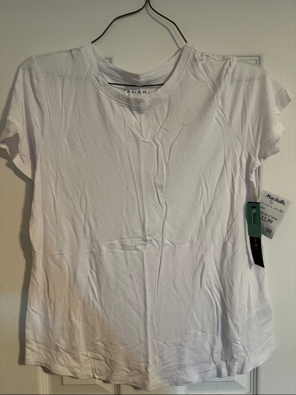 Tahari White Short Sleeve Crewneck Tee XS NWT
